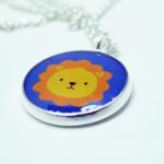 Lion Necklace - Kawaii Cute Blue Yellow Orange..
