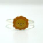 Lion Ring - Yellow Orange Kawaii Cute Silver..