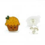 Yellow Cupcake Earrings - Sterling Silver Posts..
