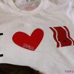 I Heart Bacon Tshirt - White American Apparel..