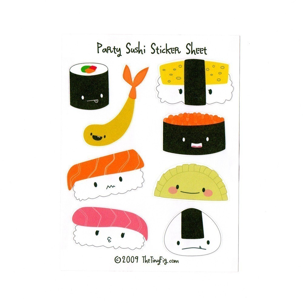Party Sushi Sticker Sheet