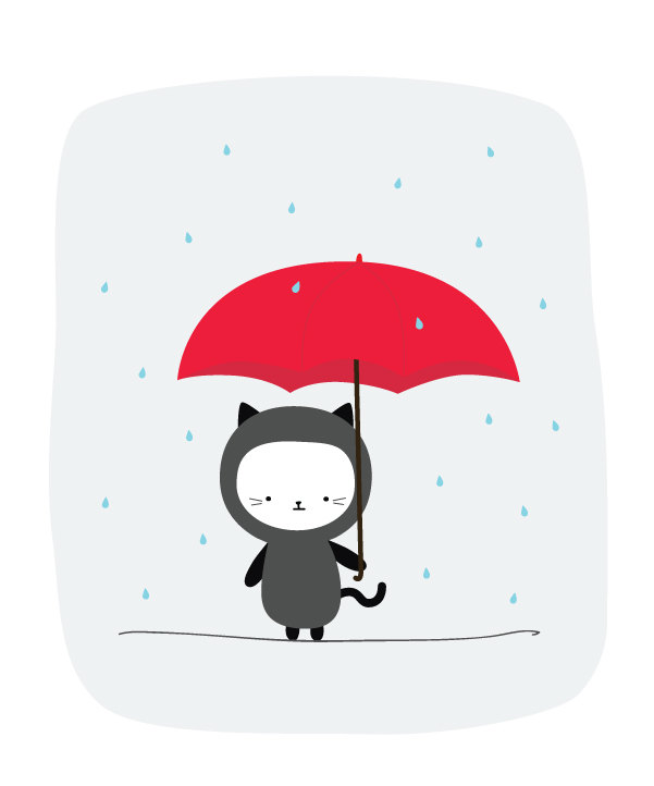 Raining Kitty Print 8x10